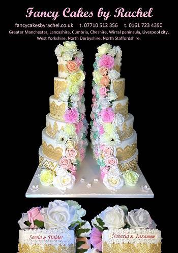 split in half wedding cake